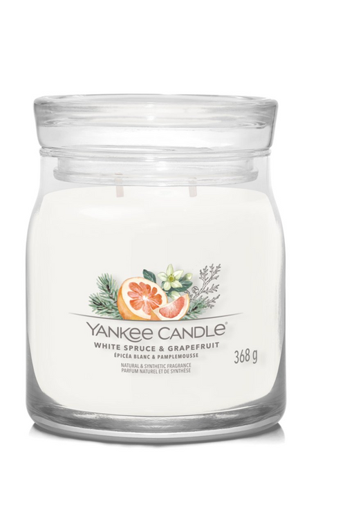 Yankee Candle White Spruce and Grapefruit Signature Medium Jar