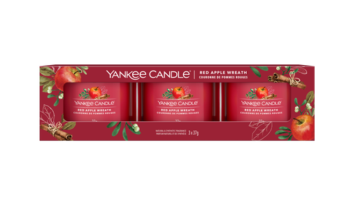 Yankee Candle  Red Apple Wreath Filled Votive 3 Pack