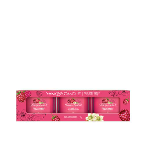 Yankee Candle Red Raspberry Filled Votive 3 Pack