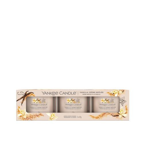 Yankee Candle Vanilla Crème Brulee Filled Votive 3-Pack