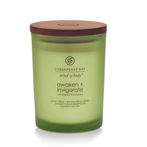 Chesapeake Bay Awaken & Invigorate – Lemongrass Eucalyptus Medium Candle
