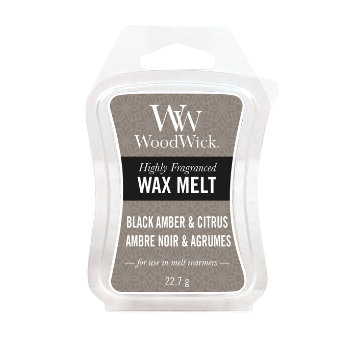 WoodWick Black Amber & Citrus Mini Wax Melt