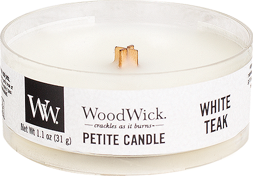 Woodwick White Teak Petite Candle