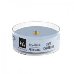 Woodwick Soft Chambray Petite Candle