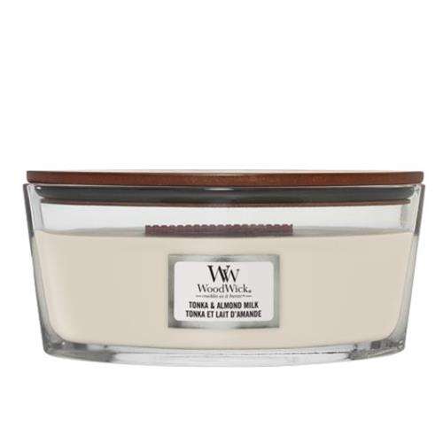 Woodwick Tonka & Almond Milk Ellipse Candle