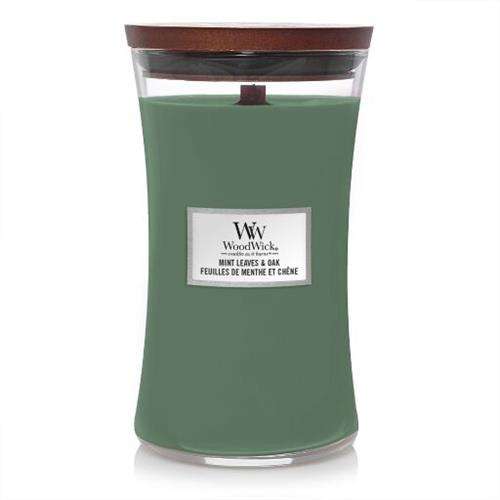 Woodwick Mint Leaves & Oak Large Candle