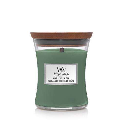 Woodwick Mint Leaves & Oak Medium Candle